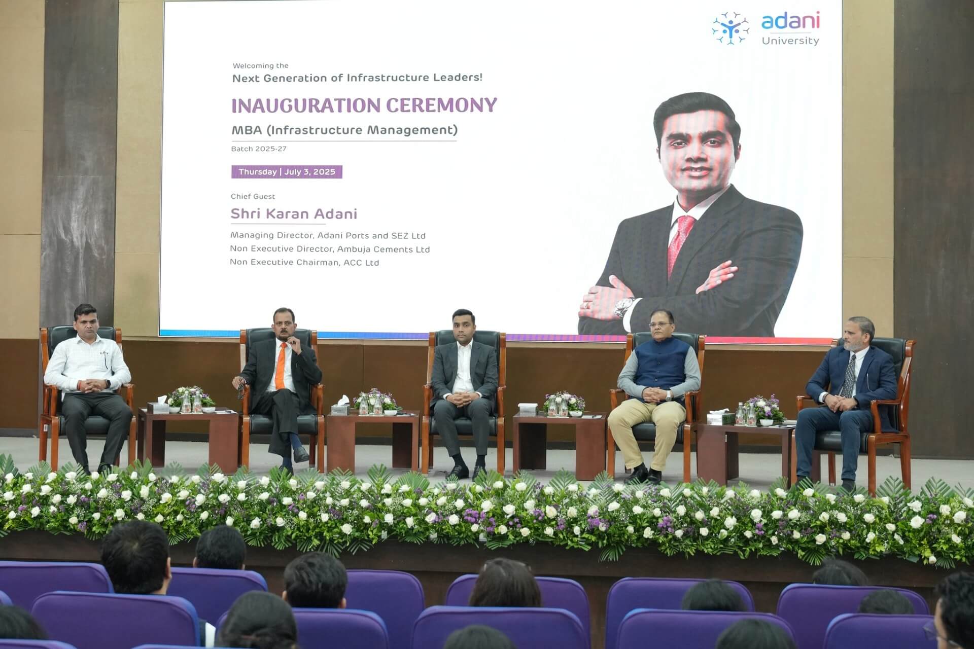 Adani University officially welcomed its 4th MBA (Infrastructure Management)